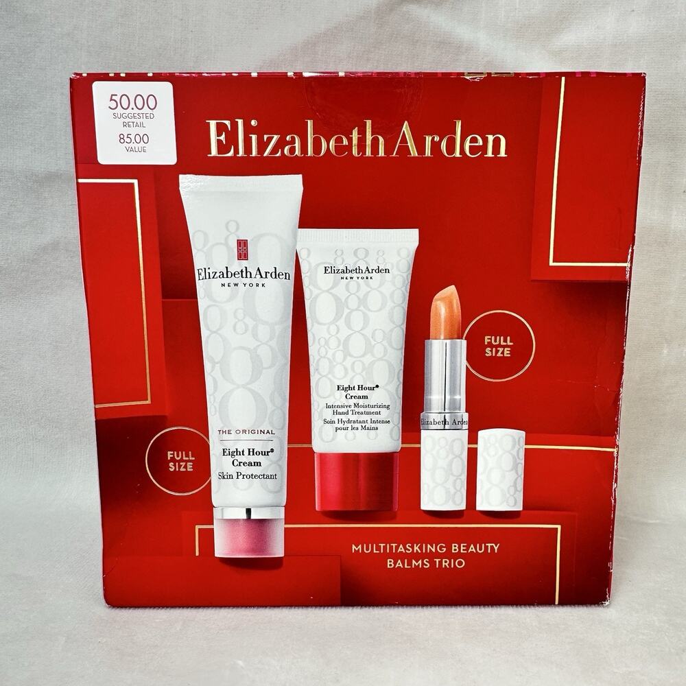 ELIZABETH ARDEN 3 Pcs Set Eight Hour Cream SKIN/LIP PROTECTANT HAND TREATMENT